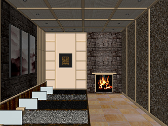 Japanese-style sauna room khan steam room dry steam room 3d model