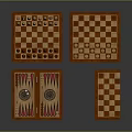 Traditional Wooden Chess And Backgammon Game Set With Foldable Boards And Pieces