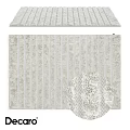 Light Gray Square Rug With Striped Textured Design And Soft Plush Material