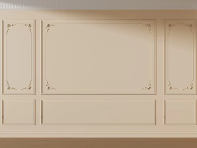 Elegant Decorative Gypsum Molding for Wall Paneling in Living Room Interior Design 3d model