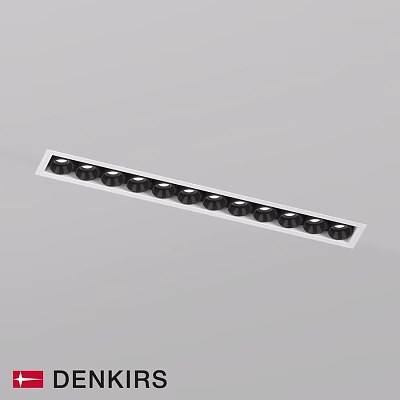 LED Downlights And Spotlights In Long Linear Fixture For Modern Ceiling Lighting 3d model