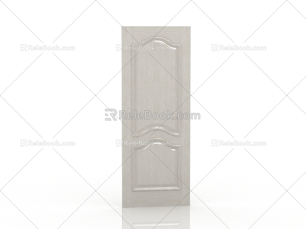 European-style solid wood door 3d model