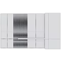 Modern Luxury Wall Design With Striped Panels And Brown Wooden Accents