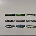 Urban And Natural Garden Landscape Design With Trees Lakes And City Views