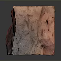 Rough Textured Red And Gray Gradient Cube With Sculptural Rock Like Appearance 3d model