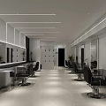 Modern Beauty Hair Salon Interior Design With Styling Chairs Mirrors And Plants