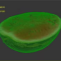 Fresh Ripe Watermelon Half Cut With Red Flesh Black Seeds And Green Rind