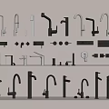 Modern faucet combination 3d model