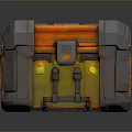 Orange And Gray Industrial Style Storage Box With Panel Structure For Daily Household Use