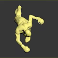 Golden Man Boxer Statue In Fighting Pose With Muscular Build