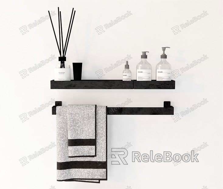 Modern Bathroom Small Toiletries Body Soap Body Lotion Shampoo Aromatherapy Towel Towel Rack Storage Rack model