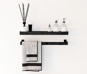 Modern Bathroom Small Toiletries Body Soap Body Lotion Shampoo Aromatherapy Towel Rack Storage Rack 3d model