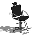 Black Barber Chair With Ergonomic Design Adjustable Backrest And Chrome Frame 3d model