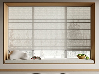 Modern Venetian Blinds Shangri-La Curtain Roman Curtain Window 3d model