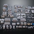 Various Types Of Industrial Equipment 3D Models With Mechanical Devices And Metal Texture