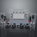 Stage Design With Metal Truss Structure Large Screen And Lighting Equipment 3d model