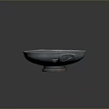 Simple Blue Gray Metal Tray With Two Handles And Textured Surface
