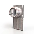 Industrial Style Mechanical Device Featuring Circular Component And Sturdy Metal Structure