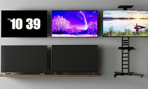 TV Full Screen HD TV LCD TV Rack 3d model