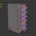 Modern Multi Story Concrete Apartment Building Exterior With Balconies And Air Conditioning Units