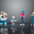 Colorful Characters And Creatures Figurines With Various Poses And Outfits