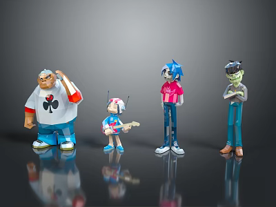 Colorful Characters And Creatures Figurines With Various Poses And Outfits 3d model