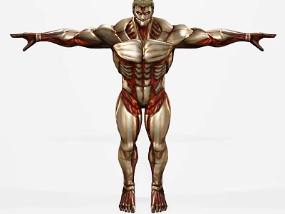 Muscular Male Game And Movie Character With Clear Body Structure Visible Muscle Lines Arms Outstretched And Upright Posture 3d model