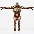 Muscular Male Game And Movie Character With Clear Body Structure Visible Muscle Lines Arms Outstretched And Upright Posture