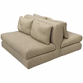Modern Beige Modular Sofa Set With Comfortable Cushions And Stylish Design 3d model