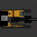 Volvo Yellow Black Excavator With Tracked Chassis And Hydraulic Arm