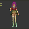 3D Fantasy Game Movie Character With Short Black Hair And Golden Accented Black Outfit