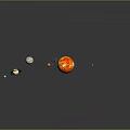 Detailed Solar System Visualization With Planets Orbits Around Bright Sun In Space 3d model