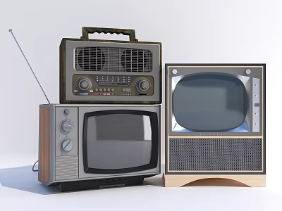 Vintage Televisions With Classic Design And Retro Style Old Fashioned Screens 3d model