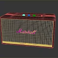 Marshall Retro Style Speaker With Grid Design For Home Audio Use 3d model