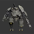 Futuristic Mechanical Robot Character With Heavy Metal Armor And Advanced Technological Features Design