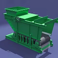 Green Industrial Processing Equipment with Conveyor Belt and Feeding Hopper System