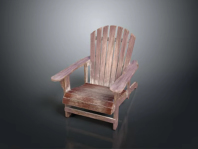 Classic Wooden Armchair Design With Slatted Backrest And Sturdy Armrests 3d model