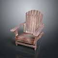Classic Wooden Armchair Design With Slatted Backrest And Sturdy Armrests