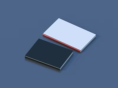 Two Stacked Books With Black Cover White Cover And Red Line On Dark Blue Background 3d model