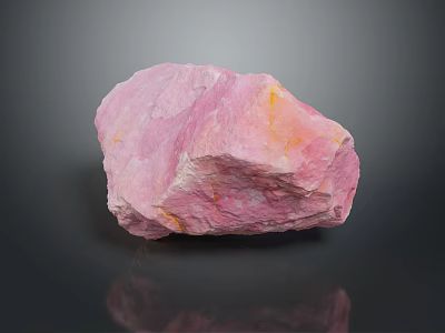 Natural Pink Stone Material With Yellow Veins And Rough Natural Surface 3d model