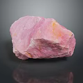 Natural Pink Stone Material With Yellow Veins And Rough Natural Surface