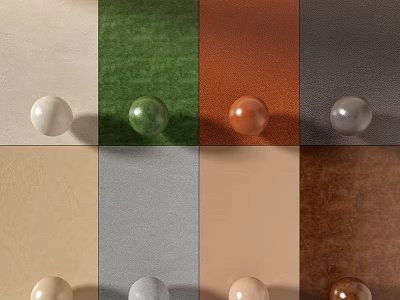 Soft Package Fabric Samples In Diverse Colors With Matching Decorative Balls 3d model