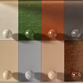 Soft Package Fabric Samples In Diverse Colors With Matching Decorative Balls 3d model