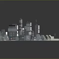 Future Architecture Urban Cityscape With Tall Modern Buildings And Green Connections