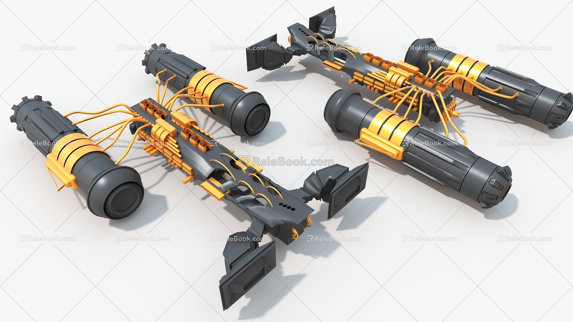 Space car engine Cypunk cylinder hard surface high-tech industrial parts 3d model