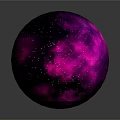 Glowing Purple Pink Starry Sphere Weapon With Cosmic Light Patterns