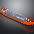 Orange LPG Bunkering Ship 3D Rendering