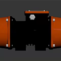 Industrial Vibrating Motor With Orange Casing Black Body And Mounting Bracket For Mechanical Applications