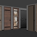 New Chinese Door Room Door Bedroom Door Single Door Toilet Door 3d model