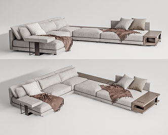 Modern corner sofa multiplayer sofa 3d model